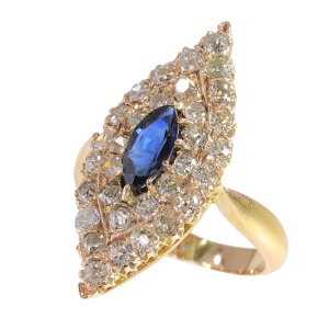 The Art of Victorian Elegance: Sapphire and Diamond Ring